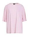 Roberto Collina Woman T-shirt Pink Size M Cotton, Polyamide In Pink