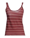 Roberto Collina Woman Tank Top Brick Red Size M Cotton