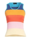 Roberto Collina Woman Tank Top Orange Size L Cotton In Orange