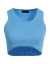 Roberto Collina Woman Top Azure Size M Cotton In Blue