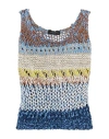 Roberto Collina Woman Top Azure Size M Cotton, Nylon In Blue