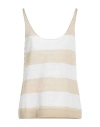 Roberto Collina Woman Top Beige Size M Linen, Polyester