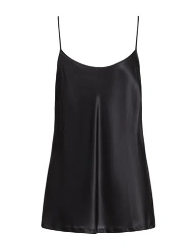 Roberto Collina Woman Top Black Size L Silk, Elastane