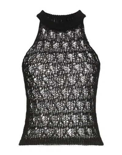 Roberto Collina Woman Top Black Size M Cotton