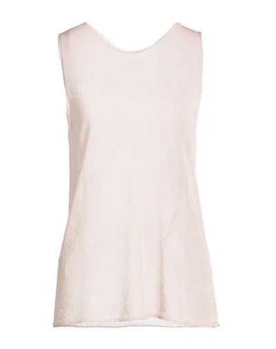 Roberto Collina Woman Top Blush Size S Viscose, Metallic Polyester In Pink