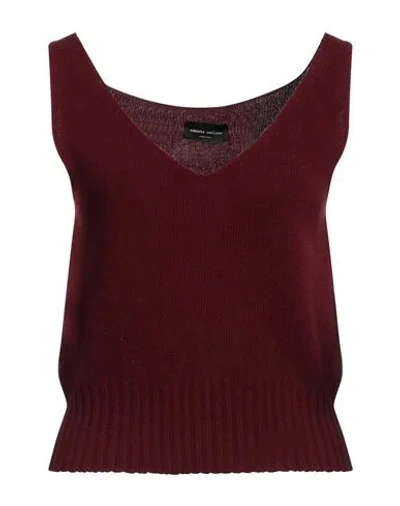 Roberto Collina Woman Top Brick Red Size M Wool, Cashmere