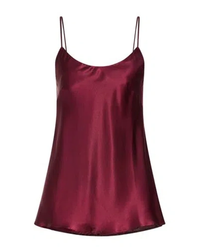 Roberto Collina Woman Top Burgundy Size S Silk, Elastane In Red