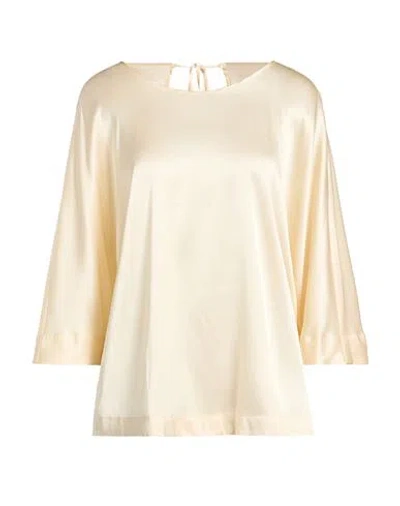 Roberto Collina Woman Top Cream Size M Silk, Elastane In Neutral