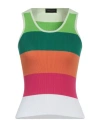 Roberto Collina Woman Top Green Size M Cotton
