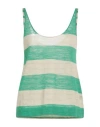 Roberto Collina Woman Top Green Size S Linen, Polyester
