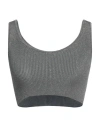 Roberto Collina Woman Top Grey Size S Viscose, Metallic Polyester