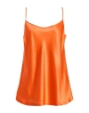 Roberto Collina Woman Top Orange Size M Silk, Elastane In Orange