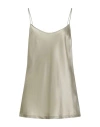 Roberto Collina Woman Top Sage Green Size M Silk, Elastane
