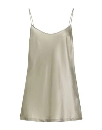 Roberto Collina Woman Top Sage Green Size M Silk, Elastane