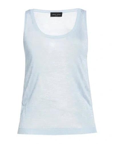 Roberto Collina Woman Top Sky Blue Size S Cotton