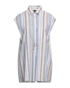 Roberto Collina Woman Top Sky Blue Size S Linen, Cotton In Blue