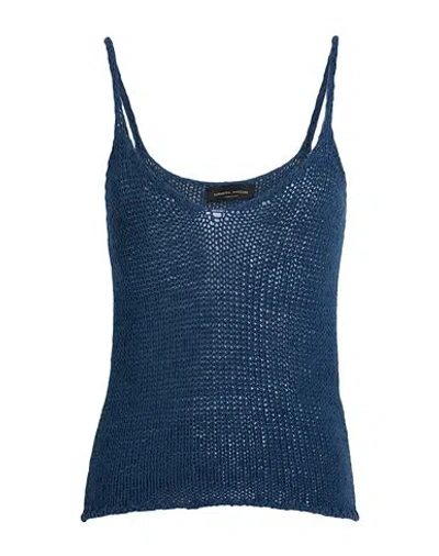 Roberto Collina Woman Top Slate Blue Size M Cotton, Polyamide