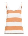 Roberto Collina Woman Top Tan Size S Linen, Polyester In Brown
