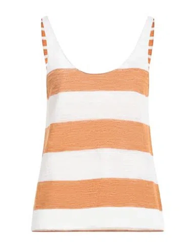 Roberto Collina Woman Top Tan Size S Linen, Polyester In Brown