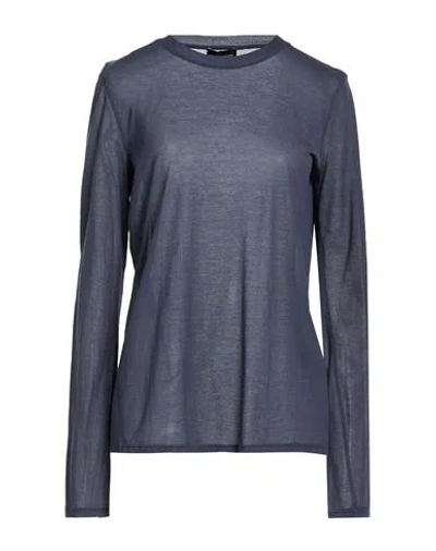 Roberto Collina Woman T-shirt Navy Size L Cotton, Polyamide In Blue