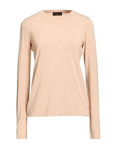 Roberto Collina Woman T-shirt Sand Size S Modal, Cashmere, Elastane In Nude