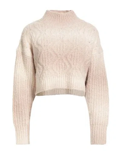 Roberto Collina Woman Turtleneck Beige Size L Baby Alpaca Wool, Nylon In Neutral