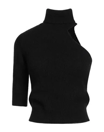 Roberto Collina Woman Turtleneck Black Size M Cashmere, Silk, Polyester