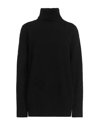 Roberto Collina Woman Turtleneck Black Size M Merino Wool, Cashmere