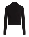 Roberto Collina Woman Turtleneck Black Size M Viscose, Polyester In Black