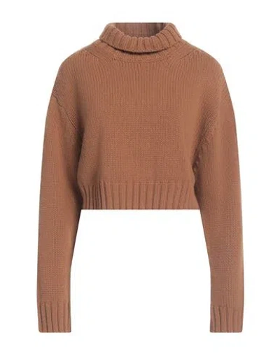Roberto Collina Woman Turtleneck Camel Size M Wool, Cashmere
