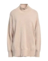 Roberto Collina Woman Turtleneck Camel Size M Wool, Cashmere In Beige