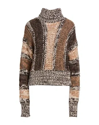Roberto Collina Woman Turtleneck Camel Size Xs Baby Alpaca Wool, Polyamide, Wool In Brown