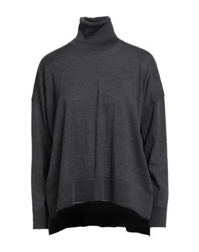 Roberto Collina Woman Turtleneck Charcoal Size Xs Merino Wool In Blue