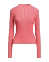 Roberto Collina Woman Turtleneck Coral Size S Wool In Pink