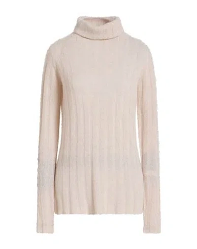 Roberto Collina Woman Turtleneck Cream Size Xl Baby Alpaca Wool, Nylon, Wool In White