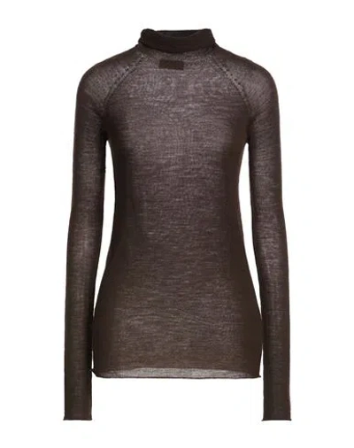 Roberto Collina Woman Turtleneck Dark Brown Size M Merino Wool