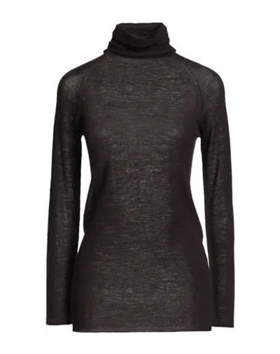 Roberto Collina Woman Turtleneck Dark Brown Size S Merino Wool