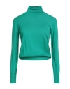 Roberto Collina Woman Turtleneck Emerald Green Size S Merino Wool In Green