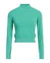 Roberto Collina Woman Turtleneck Green Size L Viscose, Polyester In Green