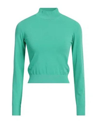 Roberto Collina Woman Turtleneck Green Size L Viscose, Polyester