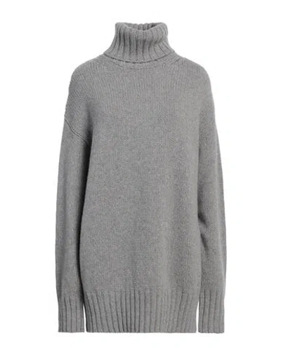 Roberto Collina Woman Turtleneck Grey Size M Merino Wool, Cashmere