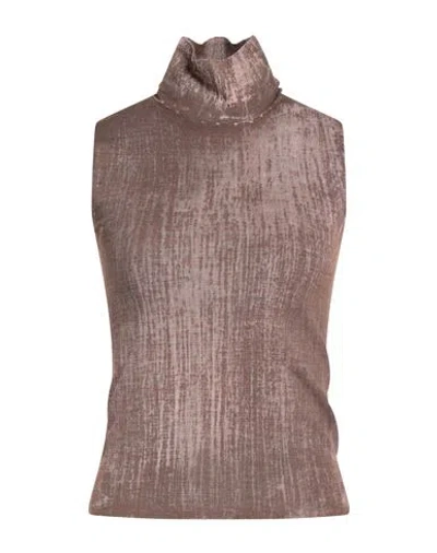 Roberto Collina Woman Turtleneck Khaki Size S Merino Wool In Brown