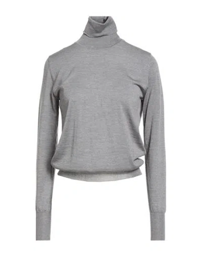 Roberto Collina Woman Turtleneck Light Grey Size S Merino Wool In Gray
