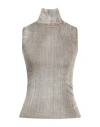 Roberto Collina Woman Turtleneck Military Green Size S Merino Wool In Gray