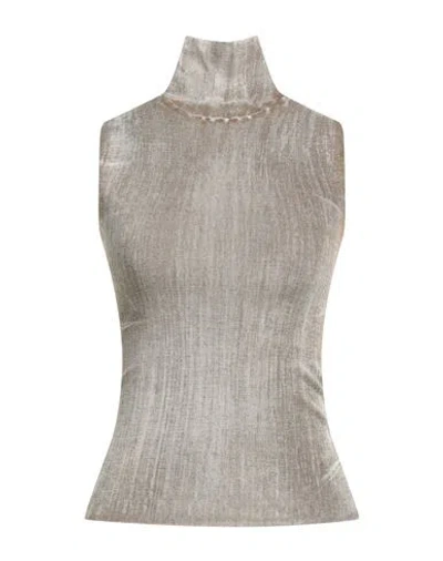 Roberto Collina Woman Turtleneck Military Green Size S Merino Wool In Gray