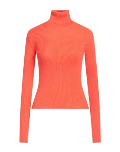 Roberto Collina Woman Turtleneck Orange Size S Merino Wool