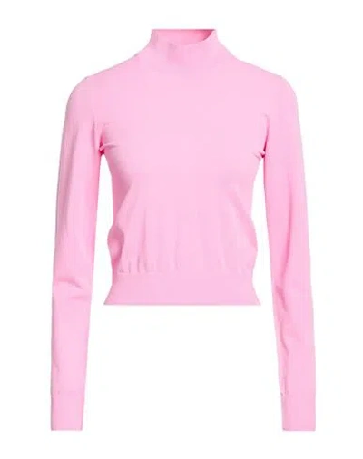 Roberto Collina Woman Turtleneck Pink Size M Viscose, Polyester
