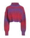 Roberto Collina Woman Turtleneck Purple Size S Baby Alpaca Wool, Nylon