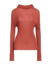 Roberto Collina Woman Turtleneck Rust Size M Merino Wool In Red