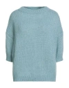 Roberto Collina Woman Turtleneck Sky Blue Size M Baby Alpaca Wool, Nylon, Wool In Blue